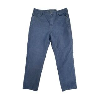 New American Eagle Mom Straight Corduroy Womens Pants Sz 16 Super High Rise Blue